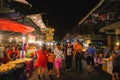 Unacquainted Thailand people or tourist walking in `Loi Krathong ` Festival of Wat Saket Temple.Bangkok city Thailand