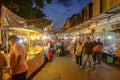 Unacquainted Thailand people or tourist walking in `Loi Krathong ` Festival of Wat Saket Temple.Bangkok city Thailand