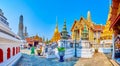 Walk in Wat Phra Kaew compex, the main landmark of Grand Palace, on May 12 in Bangkok, Thailand