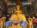 Bangkok ,Thailand May 14, 2019: Wat Bowonniwet Vihara.The hightlights of the temple are Uposatha Hall, the Main Gateway, The Red