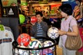 Bangkok, Thailand: Mother and Son Buying Basketball Royalty Free Stock Photo