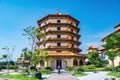 Unacquainted People and chinese pagoda in foguangshan thaihua temple thailand