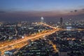 Bangkok, Thailand - November 14, 2016: Bangkok Aerial View, Chalerm Maha Nakhon Expressway