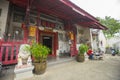 Beautiful architecture of Rong Kuak Shrine in Talat Noi in Bangkok, Thailand