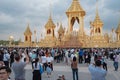 Bangkok, Thailand - November 29, 2017 - Crowd visit King Rama IX royal crematorium pavilion exhibition.