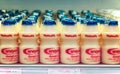 BANGKOK, THAILAND - NOVEMBER 28: Foodland supermarket fully stocks Yakult yogurt drinks in the refrigerated section in Bangkok on