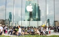 Logo of Apple in the store opened its long-awaited first store at icon siam.in Bangkok, Thailand