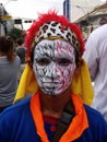 A man made up in a Festival of the Clans of the Chinese community of Bangkok