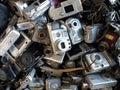 Bangkok, Thailand - November 16, 2019 Many old compact digital cameras are used.