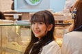 BANGKOK, THAILAND - NOVEMBER 23, 2018: Nannaphas Loetnamchoetsakun Mewnich, a member of Thai Idol girl group BNK48, smiles and