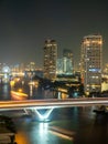 Night light scene skyscraper buildings citiscape view of Bangkok, Thailand Royalty Free Stock Photo