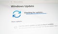 Bangkok, Thailand - November 15th 2025 : Windows Update screen checking for updates, representing system maintenance and software Royalty Free Stock Photo
