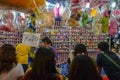 Unacquainted Thailand people or tourist Playing thai Local Street Shooting Game in `Loi Krathong ` Temple Fair of Wat Saket Temple