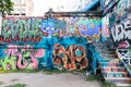 BANGKOK,THAILAND - NOVEMBER 14,2016 : Unknown graffiti artist painting on building Chalerm La Park, Ratchathewi District