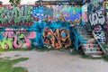 BANGKOK,THAILAND - NOVEMBER 14,2016 : Unknown graffiti artist painting on building Chalerm La Park, in Ratchathewi District