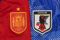 View of the Logo of Spain Against Japan National Football Team Crest