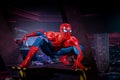 Bangkok, Thailand - November 29 2019: A wax statue of Hollywood Superhero Spiderman at wax museum of Madame Tussauds