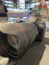 Bangkok, Thailand, Oct. 14, 2020, Camera Shop, Show Close-up Camera Canon Mirrorless Full Frame eos R5 with Lens 24-105