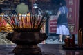 Incense burning at a temple in Wat Mangkon Kamalawat, Bangkok