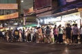 Bangkok Thailand a lot of people, walking at Street food of Bangkok Some street vendors operate in groups the Royalty Free Stock Photo