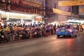 Bangkok Thailand a lot of people, walking at Street food of Bangkok Some street vendors operate in groups the Royalty Free Stock Photo