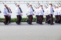 BANGKOK, THAILAND - OCT 24, 2016 : Thai royal soldiers were marc