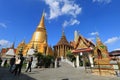 BANGKOK, THAILAND -Oct 24 : Unidentified tourists at Wat Phra Kaew on Oct 23 2016 in Bangkok, Thailand.