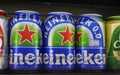 Bangkok, Thailand - October 21, 2023: Heineken beer logo. Dutch beer.