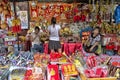 BANGKOK, THAILAND-OCTOBER 26TH 2013: A stall selling Chinese knick knacks in Chinatown, Bangkok. There are many Thais in Bangkok