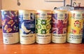 Colorful Whittard cans of tea
