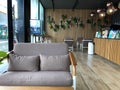 Bangkok / Thailand - October 09 2020: comfy sofa with modern interiors design in Intanin Cafe