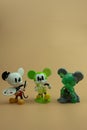 Bangkok, Thailand - October 16, 2023 : Three character of POPMART Disney 100th anniversary Mickey Series