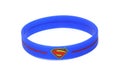 BANGKOK, THAILAND -OCTOBER 2, 2016: Superman Logo on Blue wristband on October 2,2016