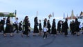 BANGKOK THAILAND - OCTOBER 5,2017 : thai mourners people wearing