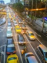 Bangkok, Thailand - October 31, 2016: Traffic jam along a busy r