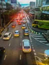 Bangkok, Thailand - October 31, 2016: Traffic jam along a busy r