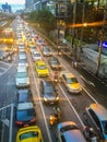 Bangkok, Thailand - October 31, 2016: Traffic jam along a busy r