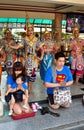 Bangkok, Thailand: People Praying at Shrine Royalty Free Stock Photo