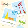 Bangkok Thailand Place Landmark Travel Temple cartoon vector