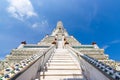 Bangkok Thailand Prang Wat Arun - Shape and composition of the pagoda built beautifully proportioned high 81.85 meters Royalty Free Stock Photo