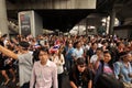 Bangkok/Thailand - 11 07 2013: Protesters are marching on Sukhumvit