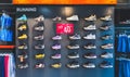 Bangkok, Thailand - Sep 11, 2018: Nike running shoes and sport clothing on 40% promotion price discount shelf at Nike outlet store