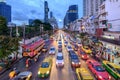 Traffic jam in city center in Bangkok, Thailand Royalty Free Stock Photo