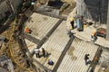 Unidentified construction workers working at high level of construction site in Bangkok,Thailand