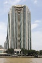 BANGKOK, THAILAND - SEPT 25TH: The Peninsular hotel from the Chao Phraya river on September 25th 2012. The Peninsular is one of B