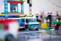 Bangkok, Thailand - September 20, 2023: Lego car with medical equipment. ,Mobile emergency vehicle with basic first aid