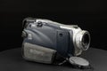 Old Sony Digital Handycam 120X video camera it the most ever popular of camcorder in 20th year ago on black background