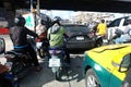 BANGKOK, THAILAND - September 30, 2018 Traffic jam from the view of driver