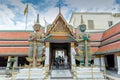 Twin Giant statue thai style at the Thai temple in the royal grand palace