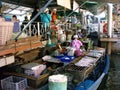 Typical cuisine on a boat at the Taling Chan Floating Market in Bangkok